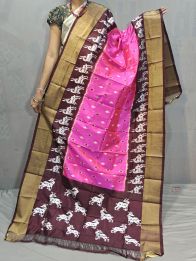 PGMRISDP5M04ECCD39- Ikat silk dupatta