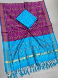 PSSISCDT5M07EFDC13- Ikat Sico dupatta with Ikat sico top