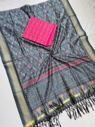 PSSISCDT5M07EFDC42- Ikat Sico dupatta with Ikat sico top