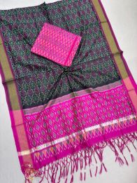 PSSISCDT5M07EFDC51- Ikat Sico dupatta with Ikat sico top