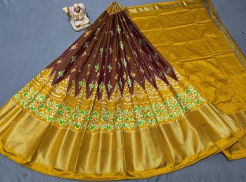 PSRGFSLG5F20SZCC04- Free Size Ikat Silk Lehenga