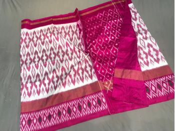 PGMRILWS5F14XEDC28- light weight Ikat silk saree