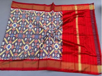 PSSIISDP5F223ECCD29- Ikat silk dupatta