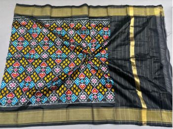 PSSIISDP5F223ECCD30- Ikat silk dupatta