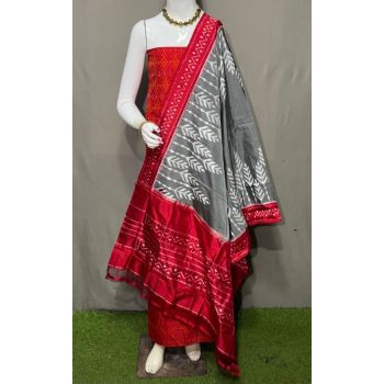 PSRGSDST5F15FFDC03- Ikat Silk dupatta with Ikat sico top