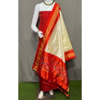 PSRGSDST5F15FFDC07- Ikat Silk dupatta with Ikat sico top