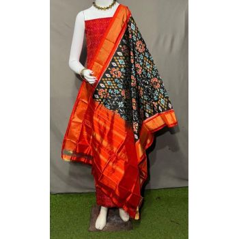 PSRGSDST5F15FFDC33- Ikat Silk dupatta with Ikat sico top