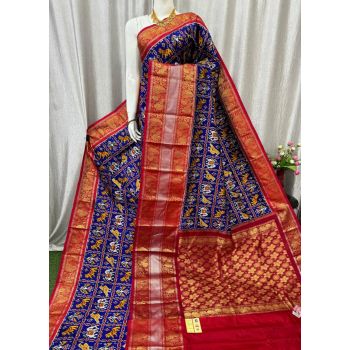 PASKKBRS5F18FSCD05- Kanchi border Ikat silk saree