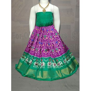 PGMRZSLG5F18IBDC15- Zero Size Ikat Silk Lehenga