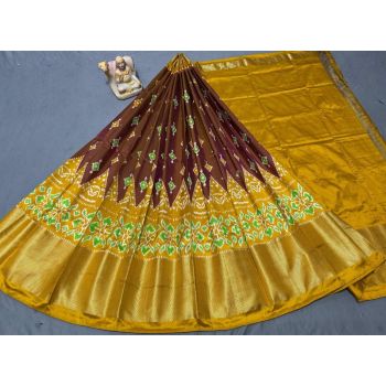 PSRGFSLG5F20SZCC04- Free Size Ikat Silk Lehenga