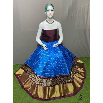 PSRGFSLG5F20SZCC17- Free Size Ikat Silk Lehenga