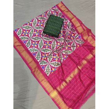 PGMRSDST5F26FSCD17- Ikat Silk dupatta with Ikat sico top