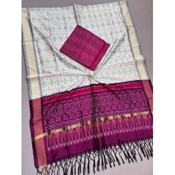 PSSISCDT5M07EFDC03- Ikat Sico dupatta with Ikat sico top