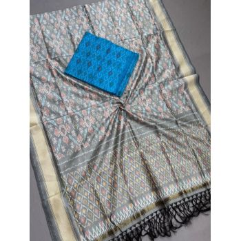 PSSISCDT5M07EFDC31- Ikat Sico dupatta with Ikat sico top