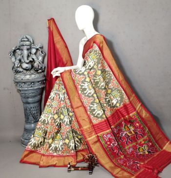 PALUIDSS5F10BBCC08- Ikat silk saree