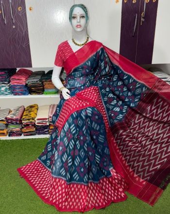 PSRGICTS5F17INCC55- Ikat cotton saree