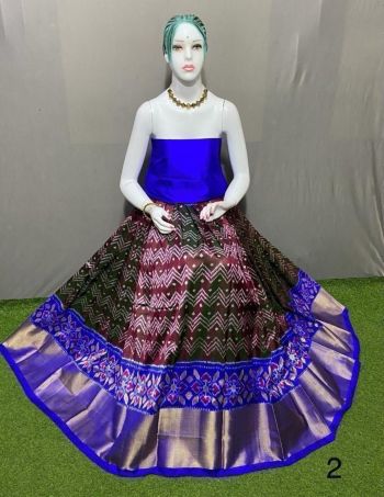 PSRGFSLG5F20SZCC19- Free Size Ikat Silk Lehenga