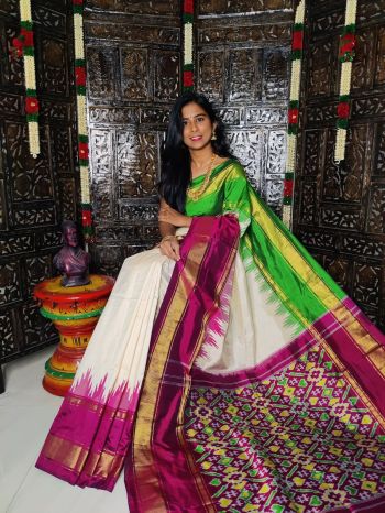 PALUIDSS5F12TFDC23- Ikat silk saree