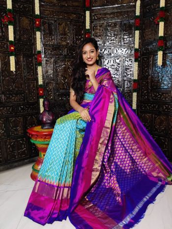 PALUIDSS5F12TFDC24- Ikat silk saree