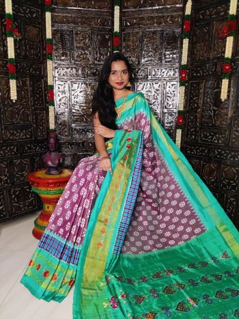 PALUIDSS5F16BSCD43- Ikat silk saree