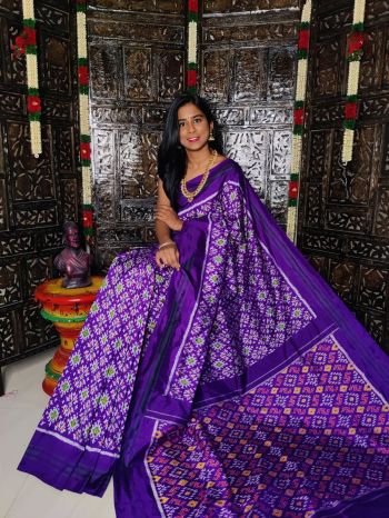 PALUIDSS5F16BSCD45- Ikat silk saree