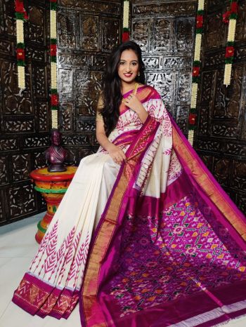 PALUIDSS5F16BSCD50- Ikat silk saree