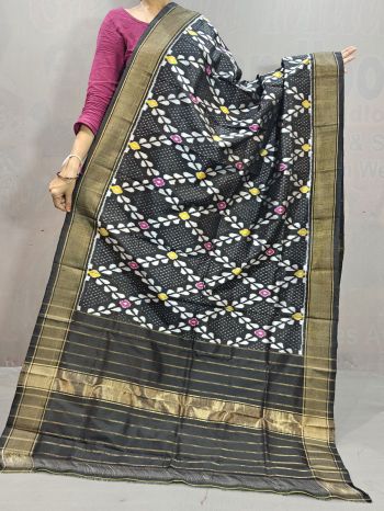 PGMRISDP5F15EDCD25- Ikat silk dupatta