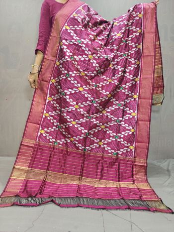 PGMRISDP5F15EDCD32- Ikat silk dupatta