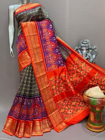 PSNTKBIP5F15CSDD01- Kanchi border Ikat silk saree