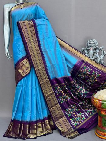 PSNTKBIP5F15CSDD02- Kanchi border Ikat silk saree