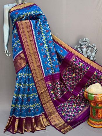 PSNTKBIP5F15CSDD04- Kanchi border Ikat silk saree