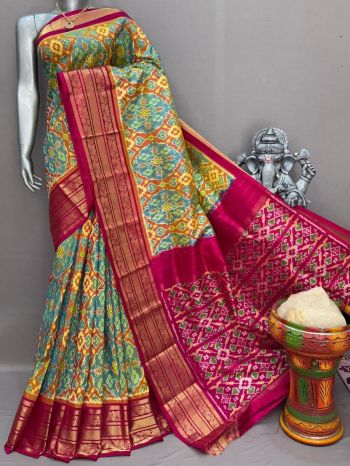 PSNTKBIP5F15CSDD06- Kanchi border Ikat silk saree