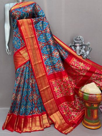 PSNTKBIP5F15CSDD08- Kanchi border Ikat silk saree