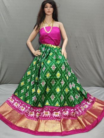 PSSIFSLG5F17SZDC01- Free Size Ikat Silk Lehenga