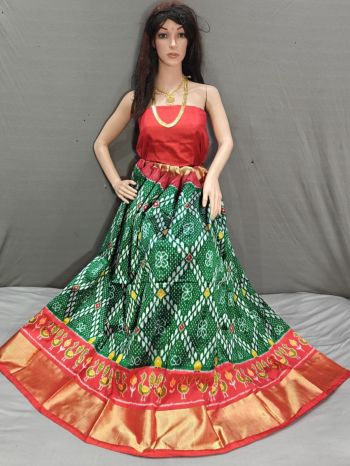 PGMRFSLG5F18SZCD19- Free Size Ikat Silk Lehenga