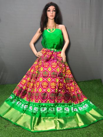 PGMRFSLG5F18SZCD21- Free Size Ikat Silk Lehenga