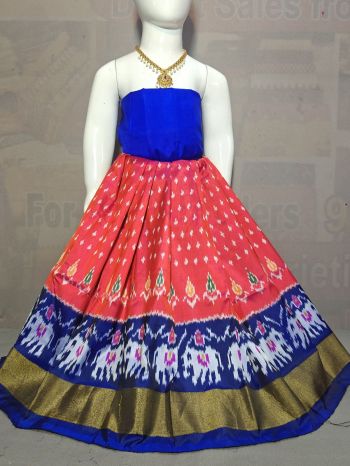 PGMRZSLG5F18IBDC04- Zero Size Ikat Silk Lehenga