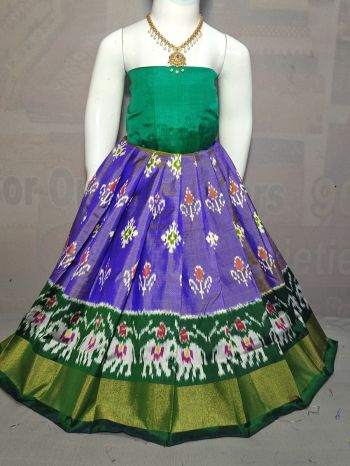 PGMRZSLG5F18IBDC06- Zero Size Ikat Silk Lehenga