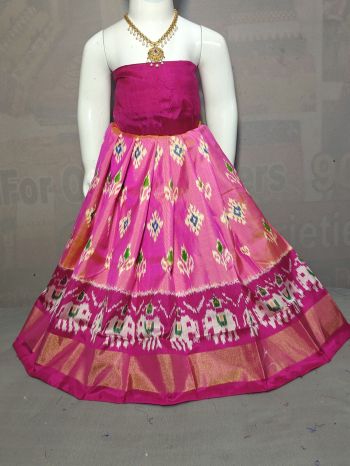 PGMRZSLG5F18IBDC09- Zero Size Ikat Silk Lehenga