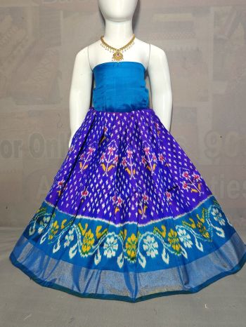 PGMRZSLG5F18IBDC12- Zero Size Ikat Silk Lehenga