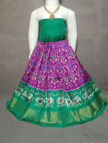 PGMRZSLG5F18IBDC15- Zero Size Ikat Silk Lehenga