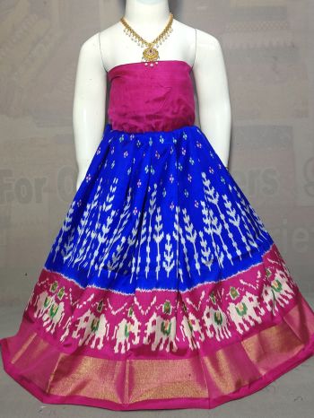 PGMRZSLG5F18IBDC25- Zero Size Ikat Silk Lehenga