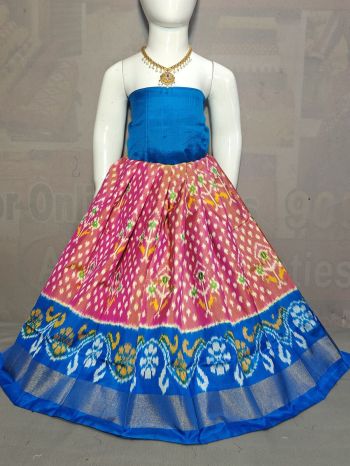 PGMRZSLG5F18IBDC27- Zero Size Ikat Silk Lehenga