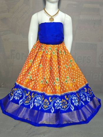 PGMRZSLG5F18IBDC28- Zero Size Ikat Silk Lehenga