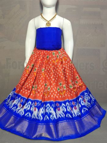 PGMRZSLG5F18IBDC30- Zero Size Ikat Silk Lehenga