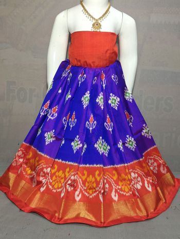 PGMRZSLG5F18IBDC31- Zero Size Ikat Silk Lehenga