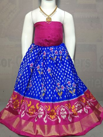 PGMRZSLG5F18IBDC32- Zero Size Ikat Silk Lehenga