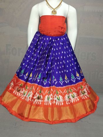 PGMRZSLG5F18IBDC33- Zero Size Ikat Silk Lehenga