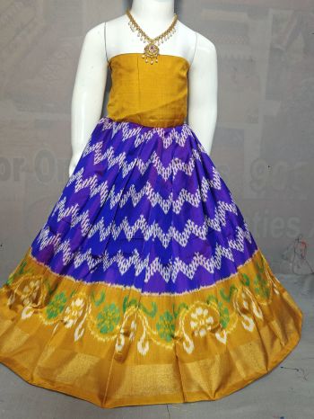 PGMRZSLG5F18IBDC37- Zero Size Ikat Silk Lehenga