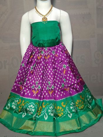 PGMRZSLG5F18IBDC39- Zero Size Ikat Silk Lehenga